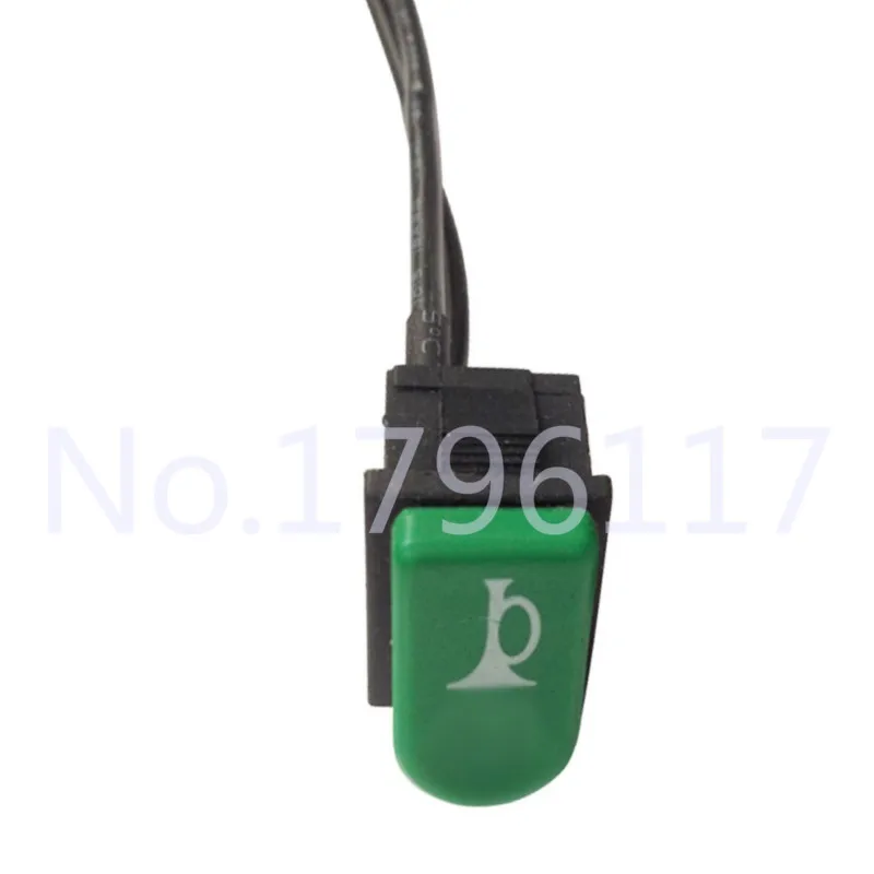 5Pcs Car Trucks ATV Bus Motorcycles Horn Adapter Green Cap SPST Momentary Wired Push Button Switch