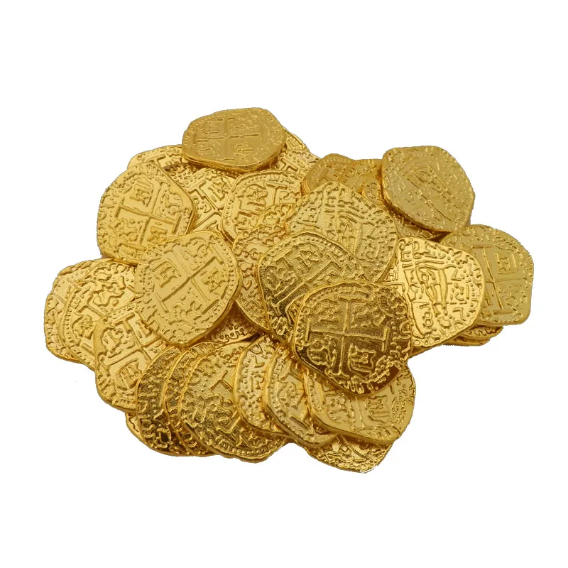 

1000pcs/lot European Spain Doubloon gold antique gold antique silver shinny silver coin, Prate toy coin