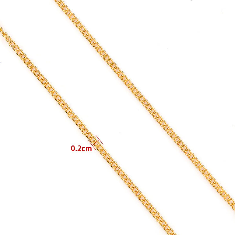 0.8~1 Meter Width 2mm Length 3D Japanese Gold Nail Metal Chain DIY Hollow Nail Chain Punk Style Nail Art Decoration