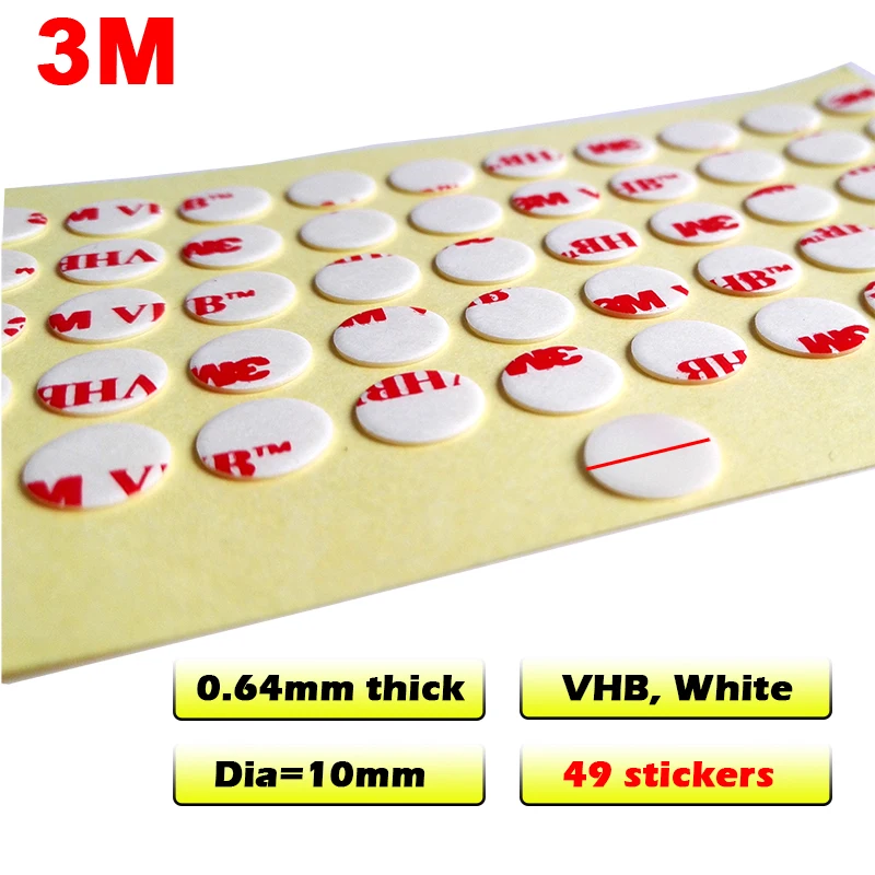 

3M VHB 4930 Die Cutting High Performance Double Sided Acrylic Foam Adhesive Tape White (Dia=10MM Circle) We Can Offer Other Size