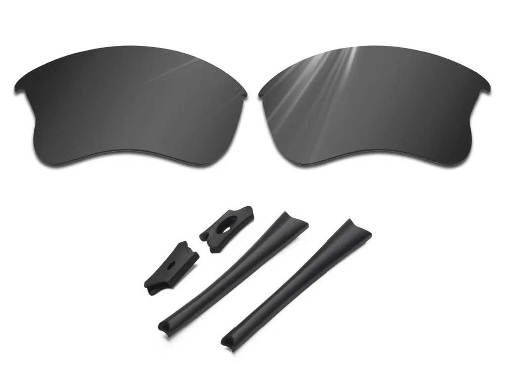 Glintbay Polarized Lenses Replacement and Rubber Earsocks for Oakley Flak Jacket XLJ Sunglasses-Multiple Colors