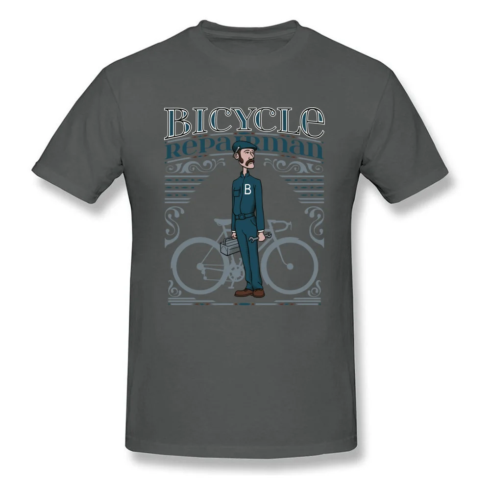 Bicycle Repairman T Shirts Retro Tshirt Men Black T-shirt Letter Printed Clothes Biker Rider Tops Tees Cotton Clothes Plus Size