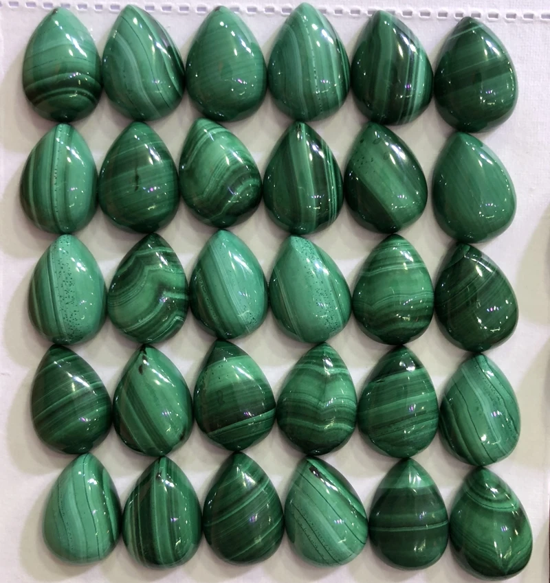 

100% Natural AA Quality Malachite Gem stone Cabochon 10x14mm Pear Gem Cabochon Ring Face Pendant,10piece/pack