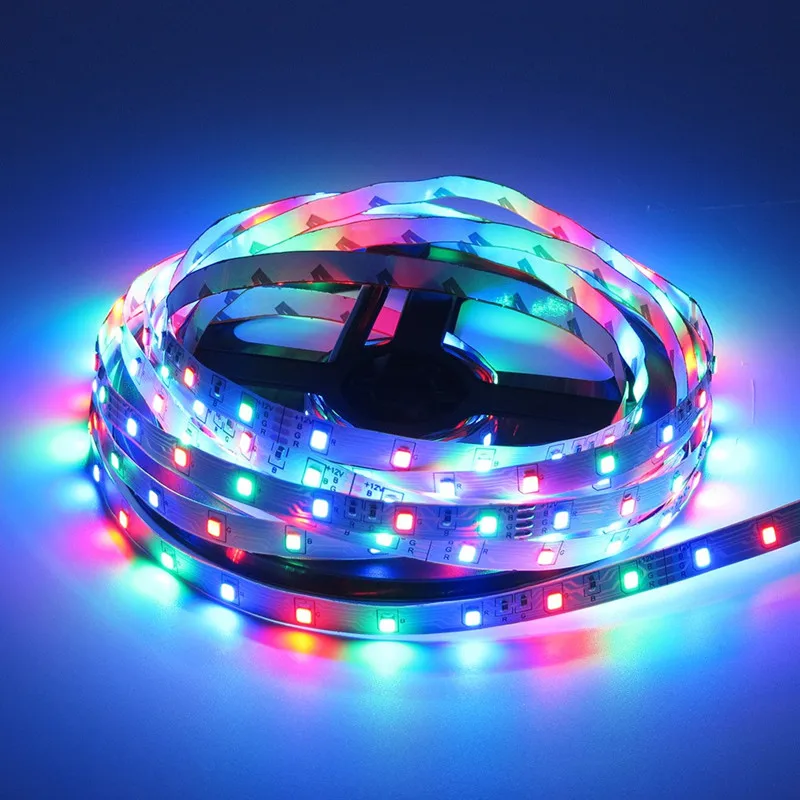 Imagem -04 - Flexível Led Tira de Luz 60 Leds m Smd 2835 Rgb Led Strip Wifi Led Controlador ue uk Adaptador Plug para Casa 5m 10m 15m 20m 12v