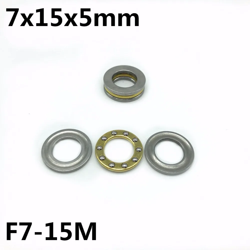 Rodamiento de bolas de empuje Axial, rodamiento de bolas de empuje plano de alta calidad, F7-15M, 7x15x5mm, 10 Uds.