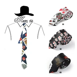 Fashion 8 Style Poker Casino Theme Neckties For Men Women 5cm Narrow Skinny Ties Formal Casual Accessory For Wedding Party Daily