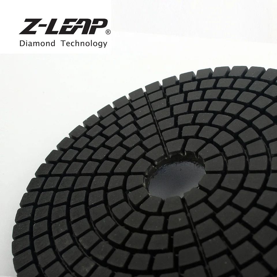 Z-LEAP 4 "7 ชิ้น/เซ็ตเพชรแผ่นขัดเปียกใช้คอนกรีตหินแกรนิตหินอ่อนบดแผ่นดิสก์ 100 มม.ยืดหยุ่นเรซิน BOND ล้อขัด