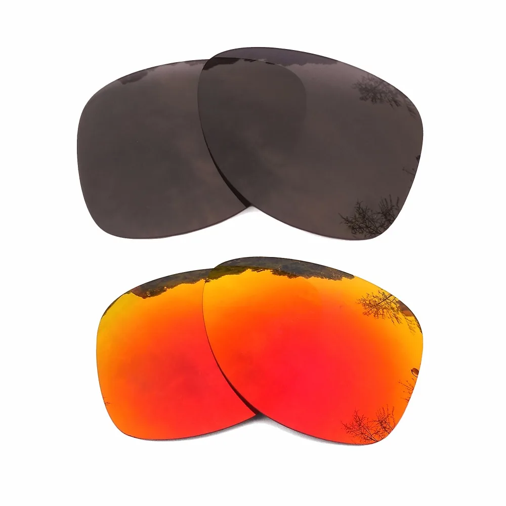 

Black & Orange Red Mirrored Polarized Replacement Lenses for Crosshair 2012 Frame 100% UVA & UVB