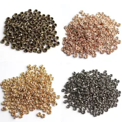 4mm 6mm 8mm Metal Rose Gold Silver Color Bronze Plated Crystal Rhinestone Rondelle Spacer Beads for Diy Bracelet Making 100Pcs