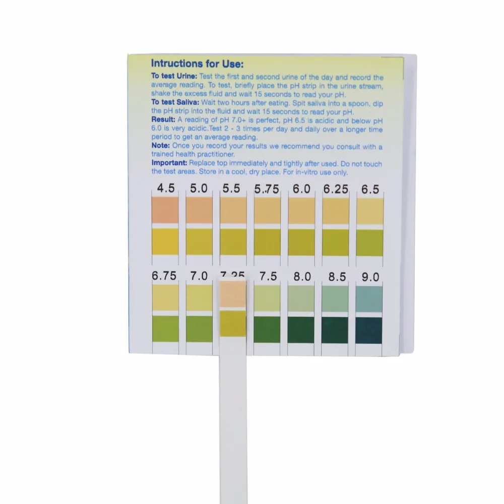 Universal Application pH Test Strips pH 4.5 - pH 9.0 Analytical for Urine and Saliva with Dual Pad (100 Strips) 40%Off