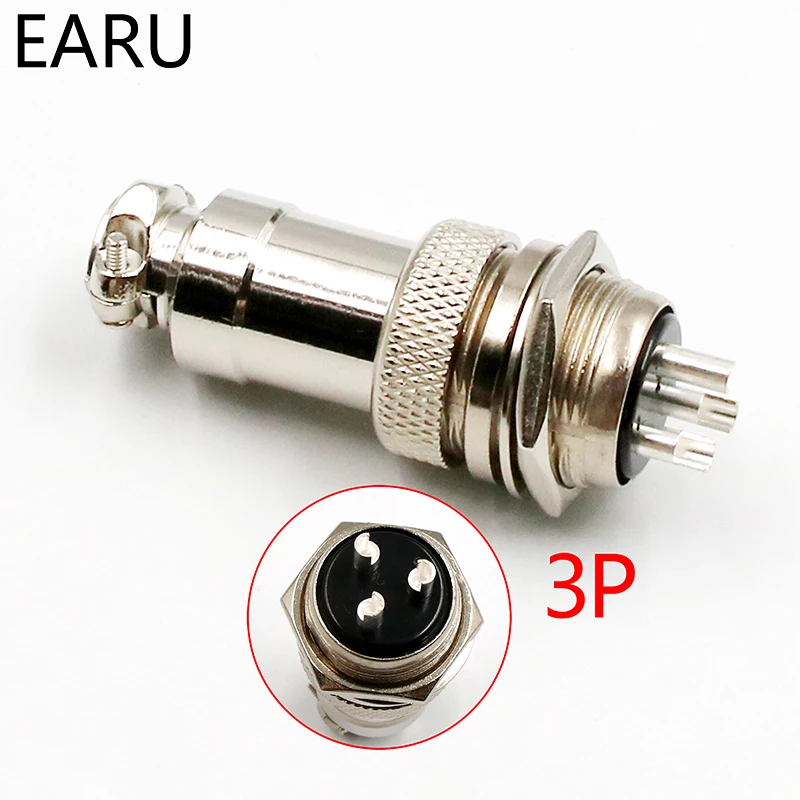 1Set GX20 Aviation Connector Plug Socket Circular Connector 2 3 4 5 6 7 8 9 10 12 13 14 15 Pin M19 19mm Cable Wire Male Female