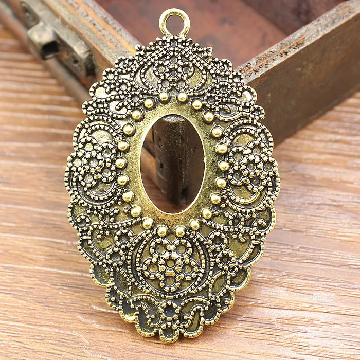 Fit 18x25mm Cabochons  Antique Silver/Gold Cameo/Glass Frame bezel Settings Tray Blank DIY Accessory Making 3pcs/lot K02601