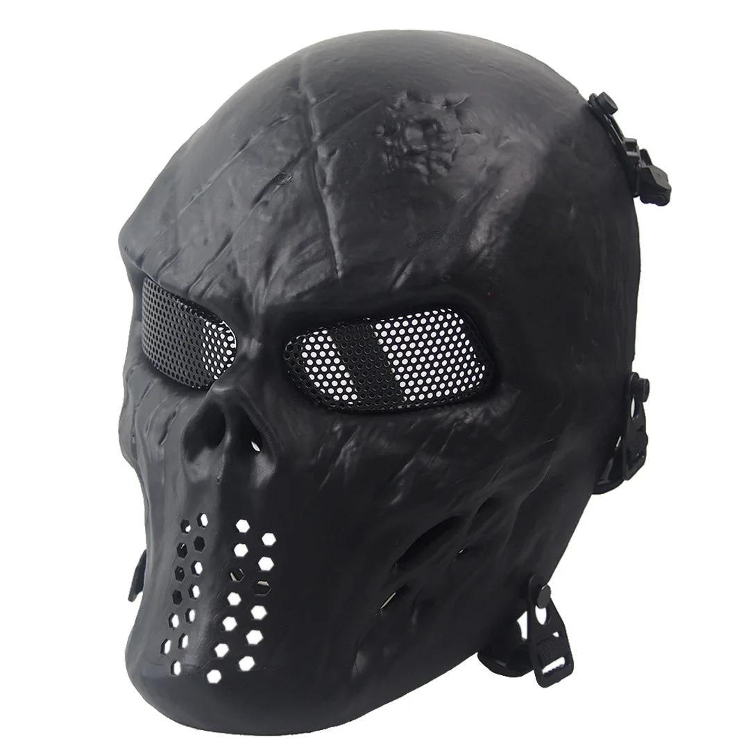 [HFSECURITY] Ghost Camouflage Tactical Skull Mask Zombie Outdoor Warrior Masks Metal Mesh Goggles Full Face CS Mask