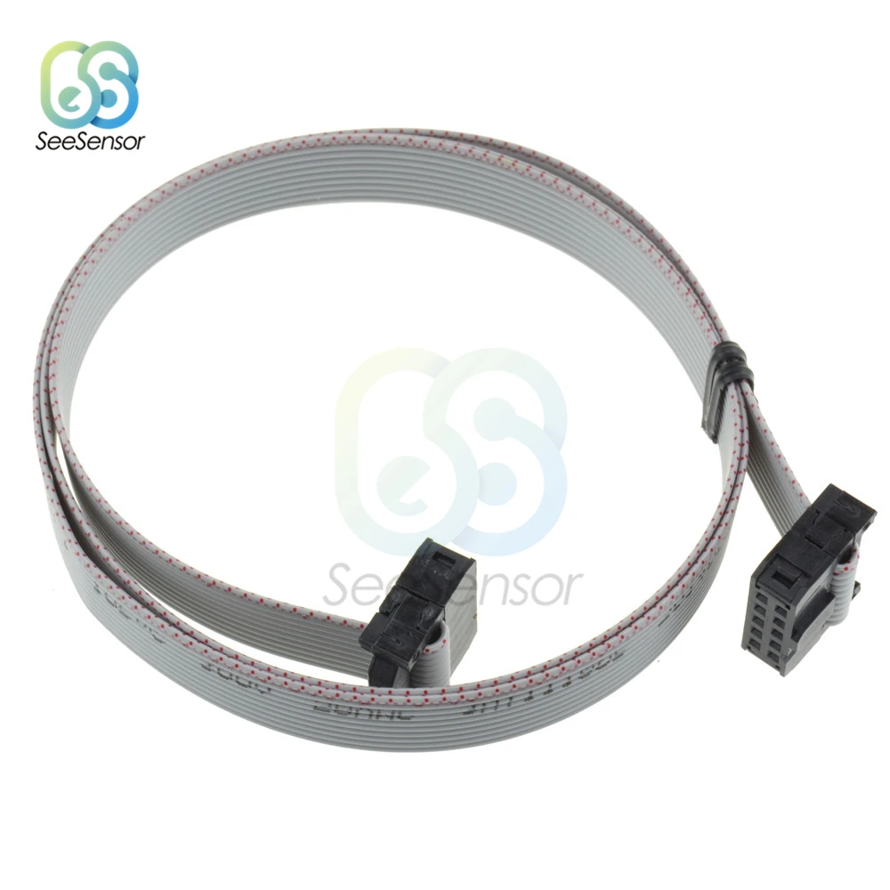 2.54mm pitch FC-10/16 PIN JTAG ISP Download Cable Gray Flat Ribbon Data Cable For DC3 IDC BOX Header 10/16P Connector