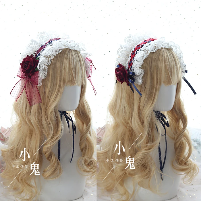 Japanese soft sister Lolita white lace headdress Lolita wild KC hair band Lolita Bai Xueji