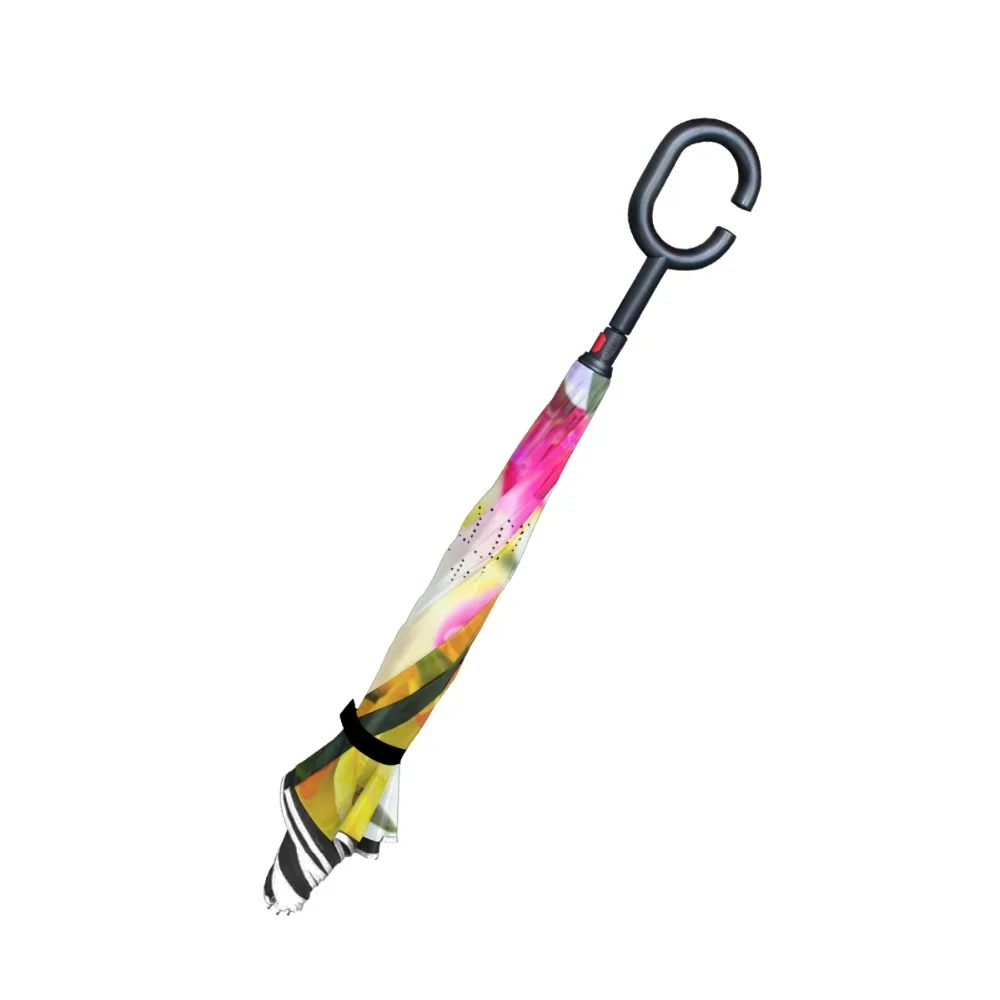 Colorful Flowers Printed Reverse Umbrella Double Layer Inverted Umbrella Self Stand rain/sun women/men high quality dropshipping