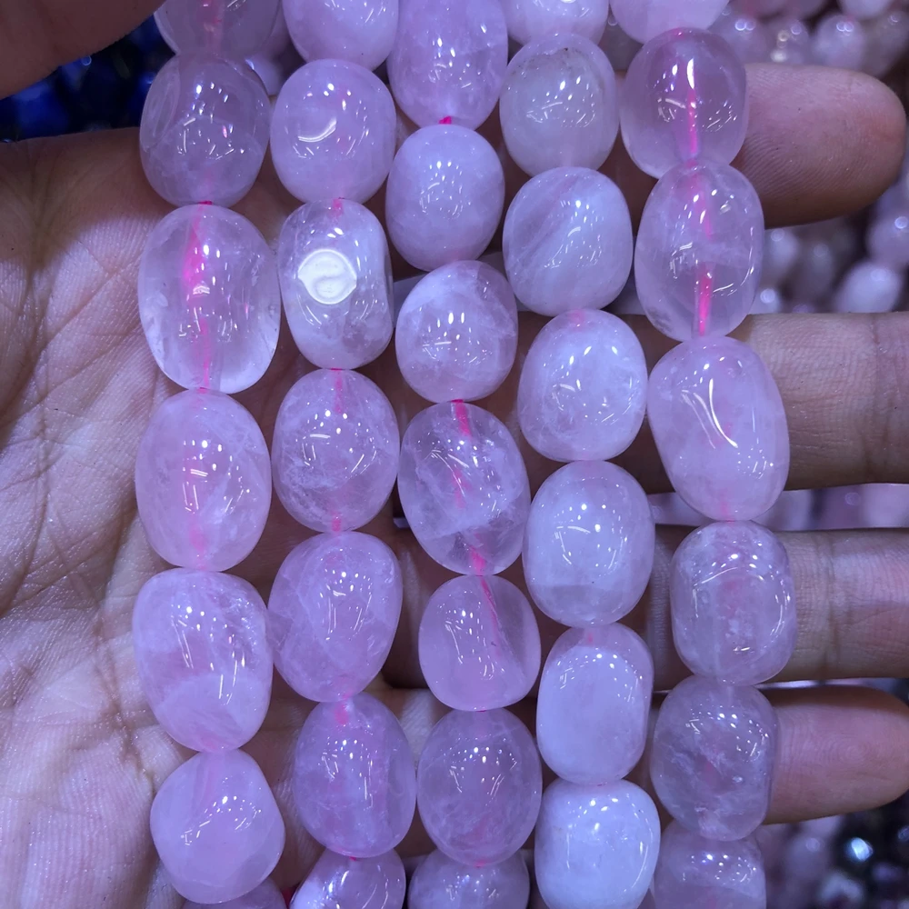 Wholesale 2string Natural Madagascar Rose Pink Quartz Polished Gem Stone Nugget Beads,Genuine Gem Jewelry Making Beads,15.5