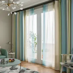 Tende oscuranti a righe per soggiorno arcobaleno colorato camera da letto per bambini tenda trasparente finestra per bambini Cortinas pannello tenda in tessuto