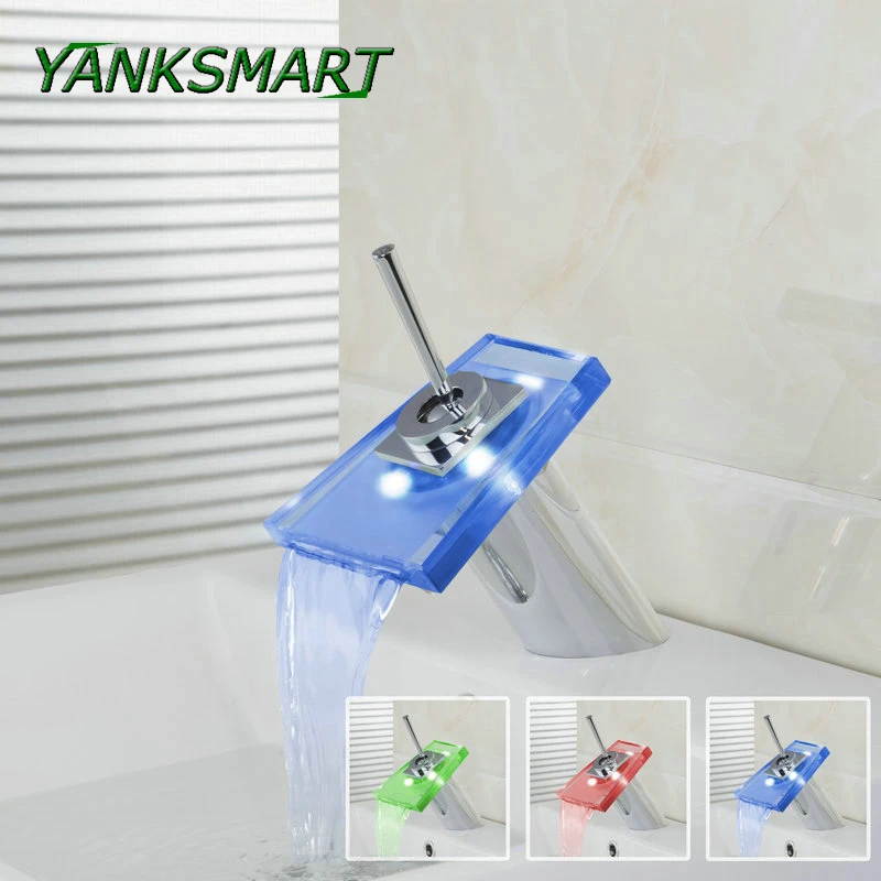 yanksmart-led-color-change-glass-bathroom-faucets-chrome-waterfall-basin-sink-faucet-deck-mounted-single-handle-cold-hot-tap