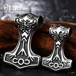 316L Stainless Steel Fashion Northern Europe Vikking Pendant Necklace Nordic Myth thor hammer Big/small Jewelry for man  bp8-080