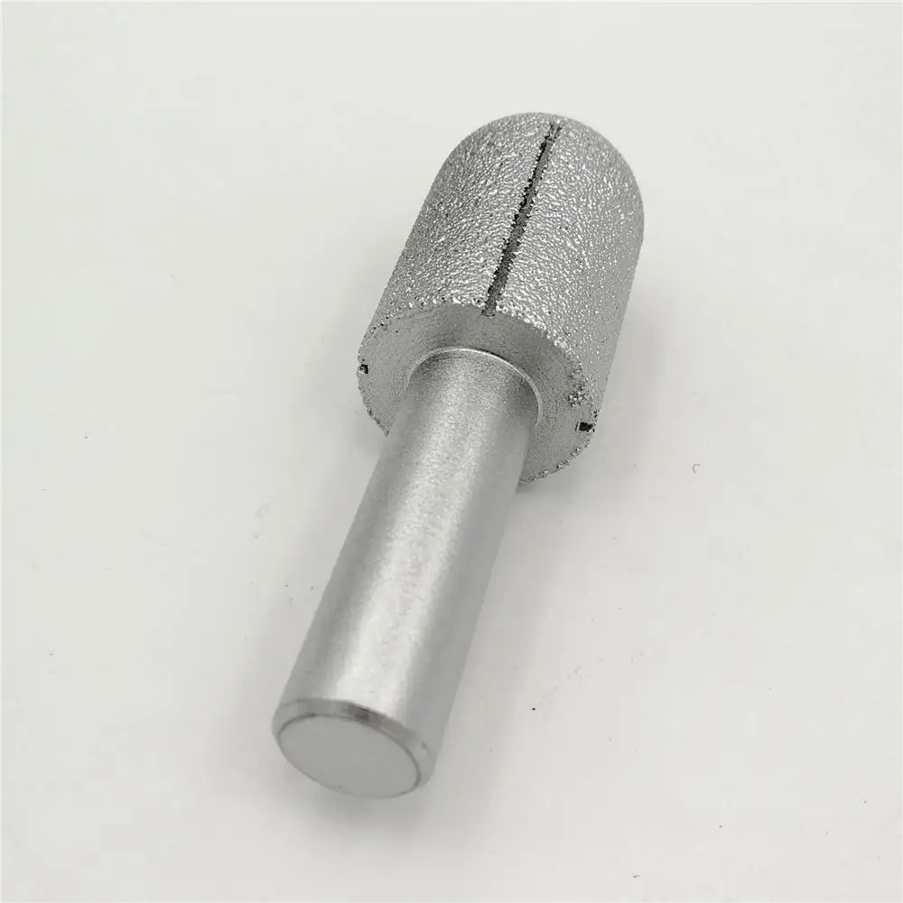 SHDIATOOL No.13 Ball-end Vuoto brasato del diamante punte del router per la pietra 12.7 millimetri shank per bordo profilo Raggio 12mm