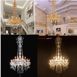 Long Stair Chandelier Crystal Large Foyer Light Modern Fashion Living Room Dining Hall Complex Staircase Lighting ChandelierS