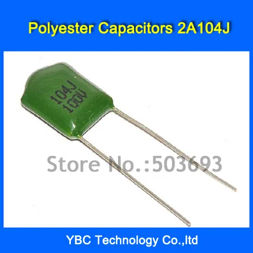 

Free Shipping 500pcs/lot Polyester Film Capacitor 2A104J 100V 0.1UF 100NF