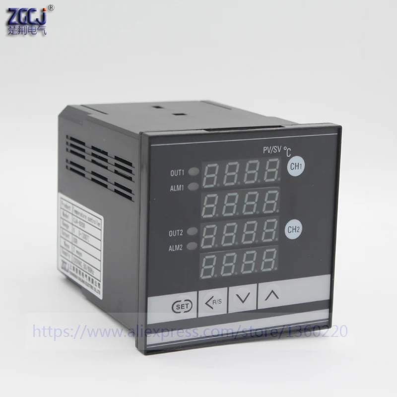 CJA-8200 SSR output Dual temperature 2 ways temperature controller measure multi points 2 channels digital thermostat