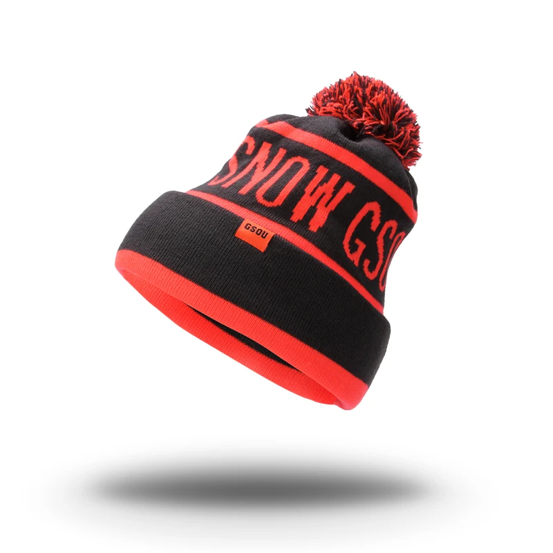 GSOU SNOW Winter Hats for Women/Men Unisex Colorful Outdoor sport Thermal Warmth keep warm Snowboard Knitted Cheap Ski Cap