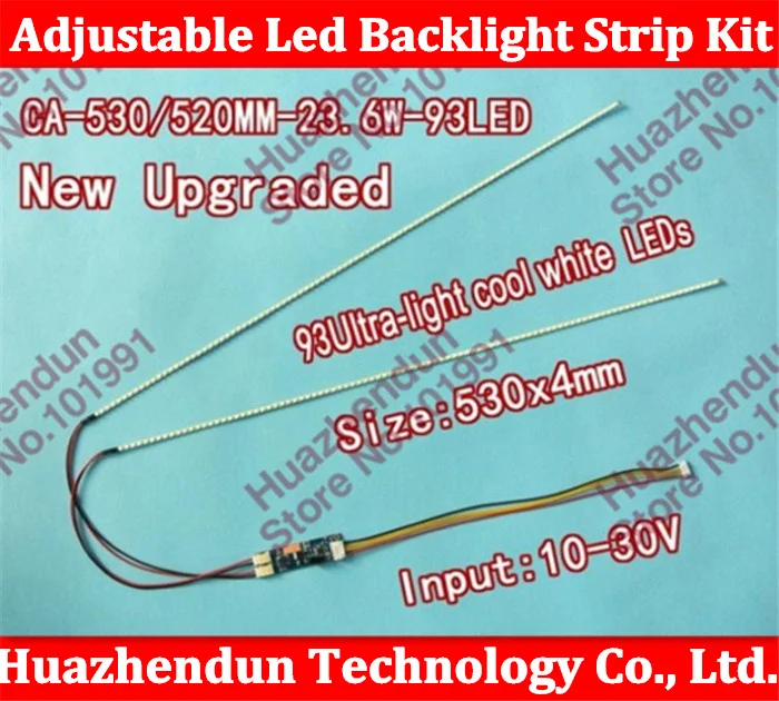 

20pcs/lot 530mm Adjustable brightness ccfl led backlight strip kit,Update 23.6inch ccfl lcd monitor to led bakclight