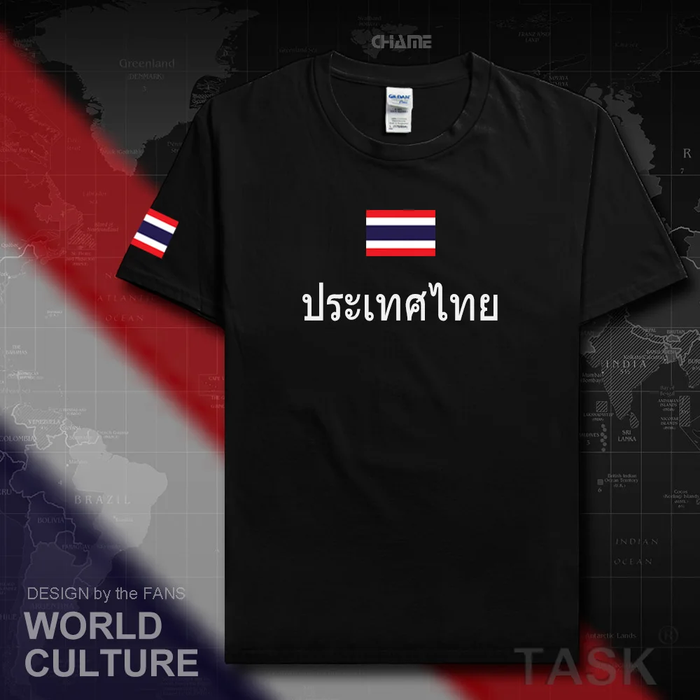 Thailand men t shirts 2019 footballes jersey nation team cotton t-shirt meeting fitness brand clothing tee Thai country flags TH