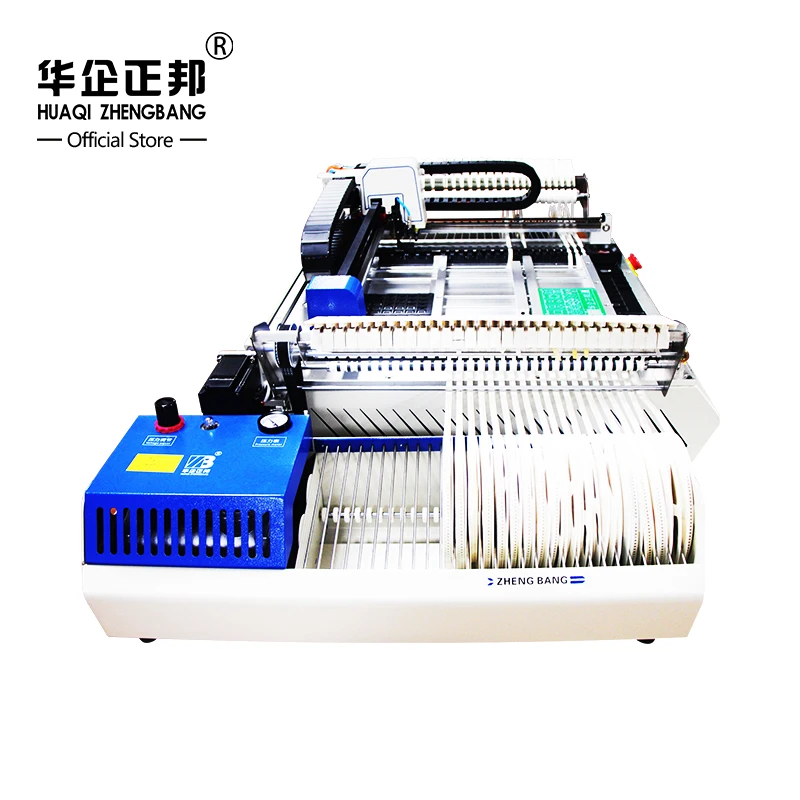 Desktop Automatic Smt Pick And Place Machine Smd Pcb ad alta velocità che fa macchina 2 teste con 54pcs Feeder Location 4 Vision Camera