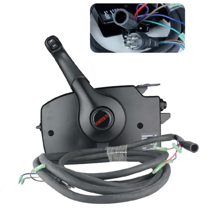 8Pin Boat Outboard Remote Control Box With Cable For Mercury Push Throttle