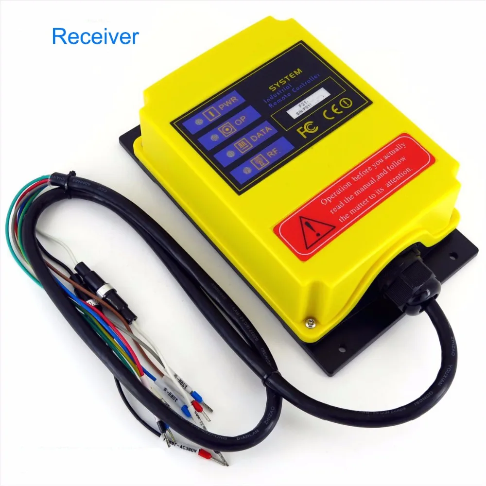 Industrial Remote Control Crane Transmitter Push Button Switch F21-4D 6 keys receiver+transmitter DC12V 24V AC36V 110V 220V 380V