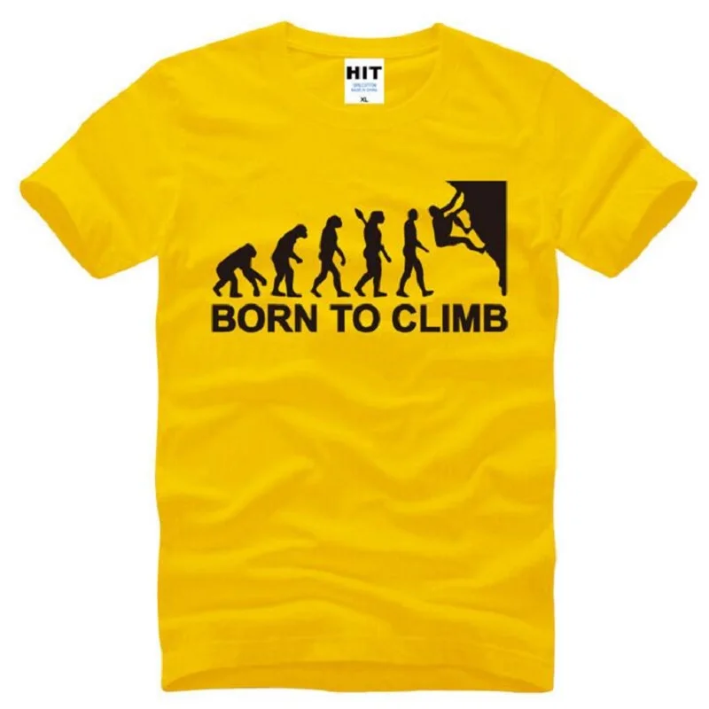 Born To Climb Evolution T Shirts Men Short Sleeve O Neck Cotton Men's T-Shirt Summer Fitness T Shirt For Men Camisetas Hombre