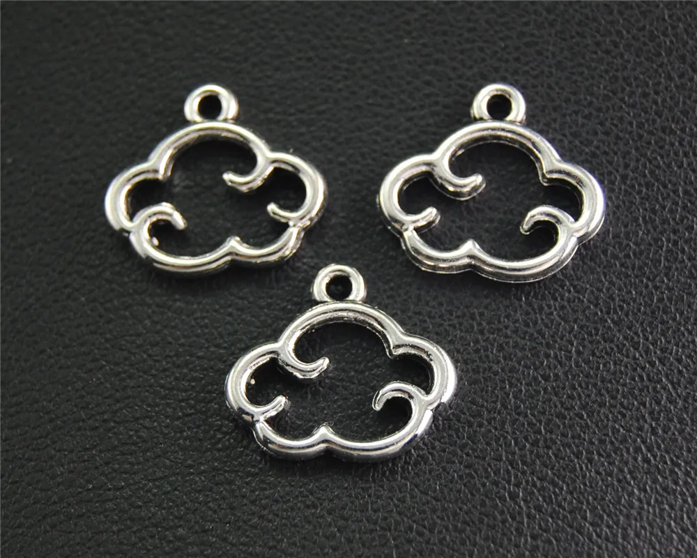 50pcs  Silver Color Sun And Cloud Charm Handmade Pendants Jewelry Findings  A2050/A2051