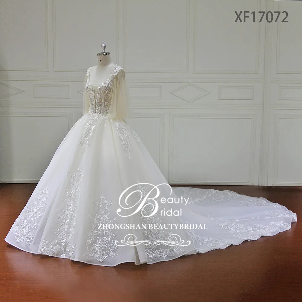 High Quality Special Lace Wedding Dresses Royal Train Ball Gown Bridal Dresses Vestido de Novia XF17072