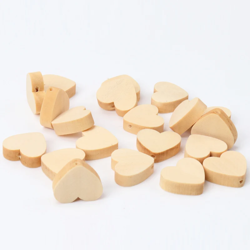 Natural Wooden Heart Wooden Spacer Beads For Jewelry making DIY kids 20mm 20pcs MT1481