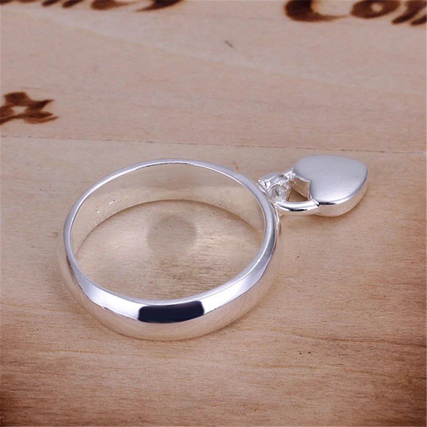 Wholesale , jewelry silver color heart lock ring Charms fashion for women wedding engagement Ring hot gift JSHR133