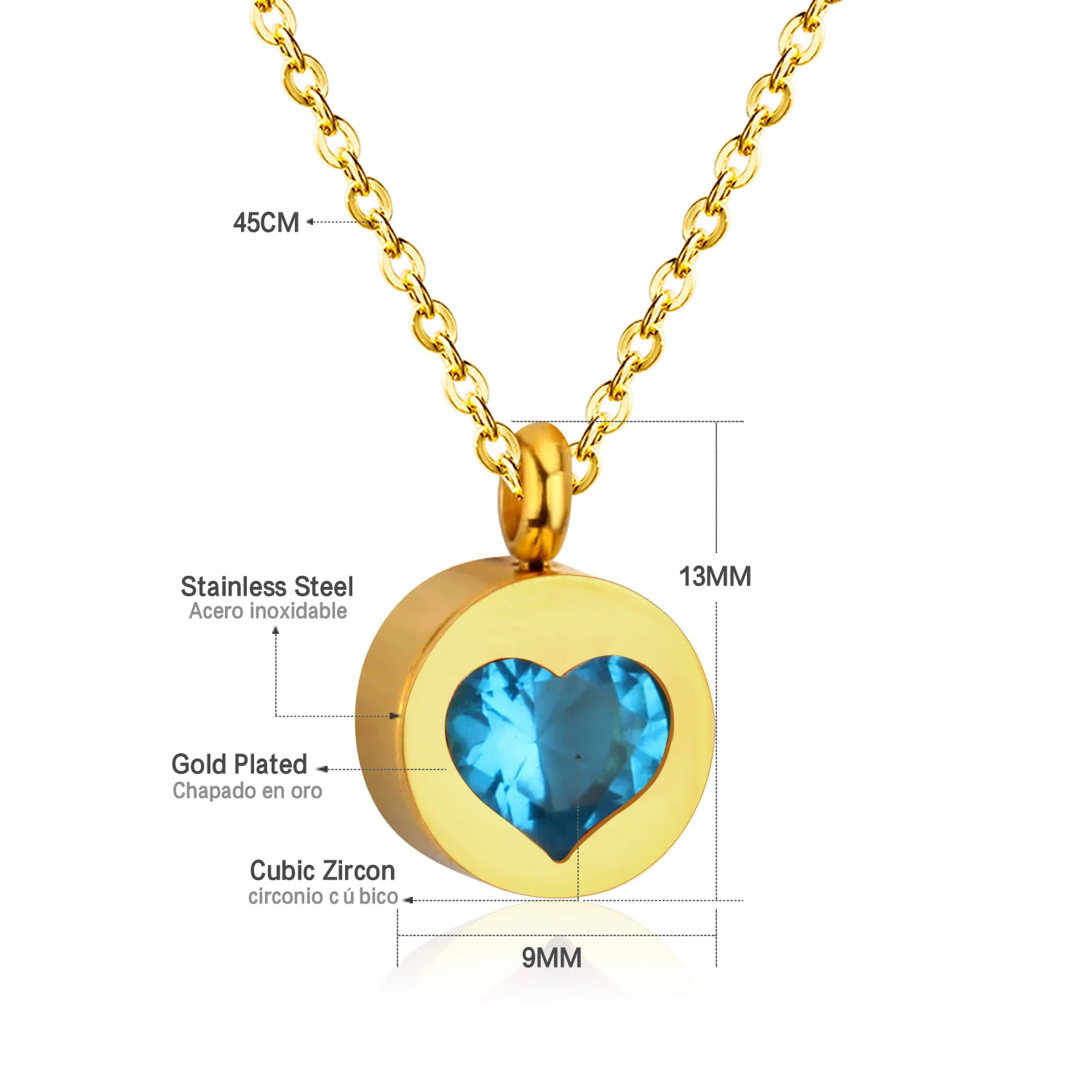 LUXUKISSKIDS Exquisite CZ Jewelry Round Heart Pendants Necklaces Stainless Steel Chain Choker Necklace For Women Collares Colar