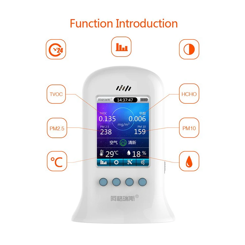 9 in 1 Professional formaldehyde testing equipment, PM2.5 test equipment, benzene TVOC, household indoor air quality detector