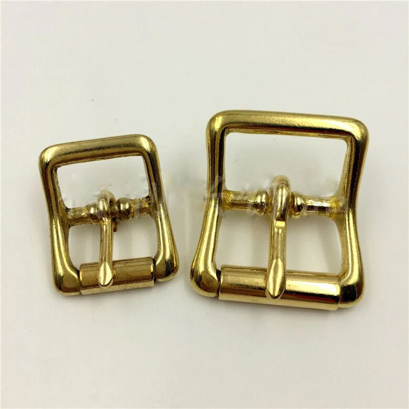 DIY solid brass tilted design leather bag belt pin buckle roller tube 10pcs/lot