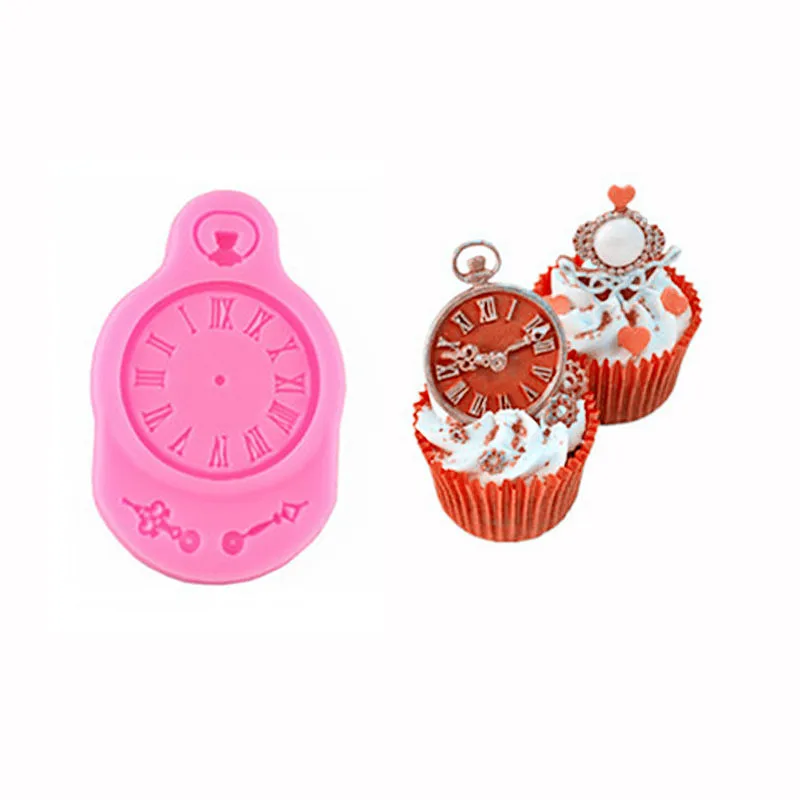 Cake Decorating Tools Watches And Clocks, Cartoon Liquid Fondant Cake Mold Handmade Chocolate Dessert Decoration Diy Bakeware