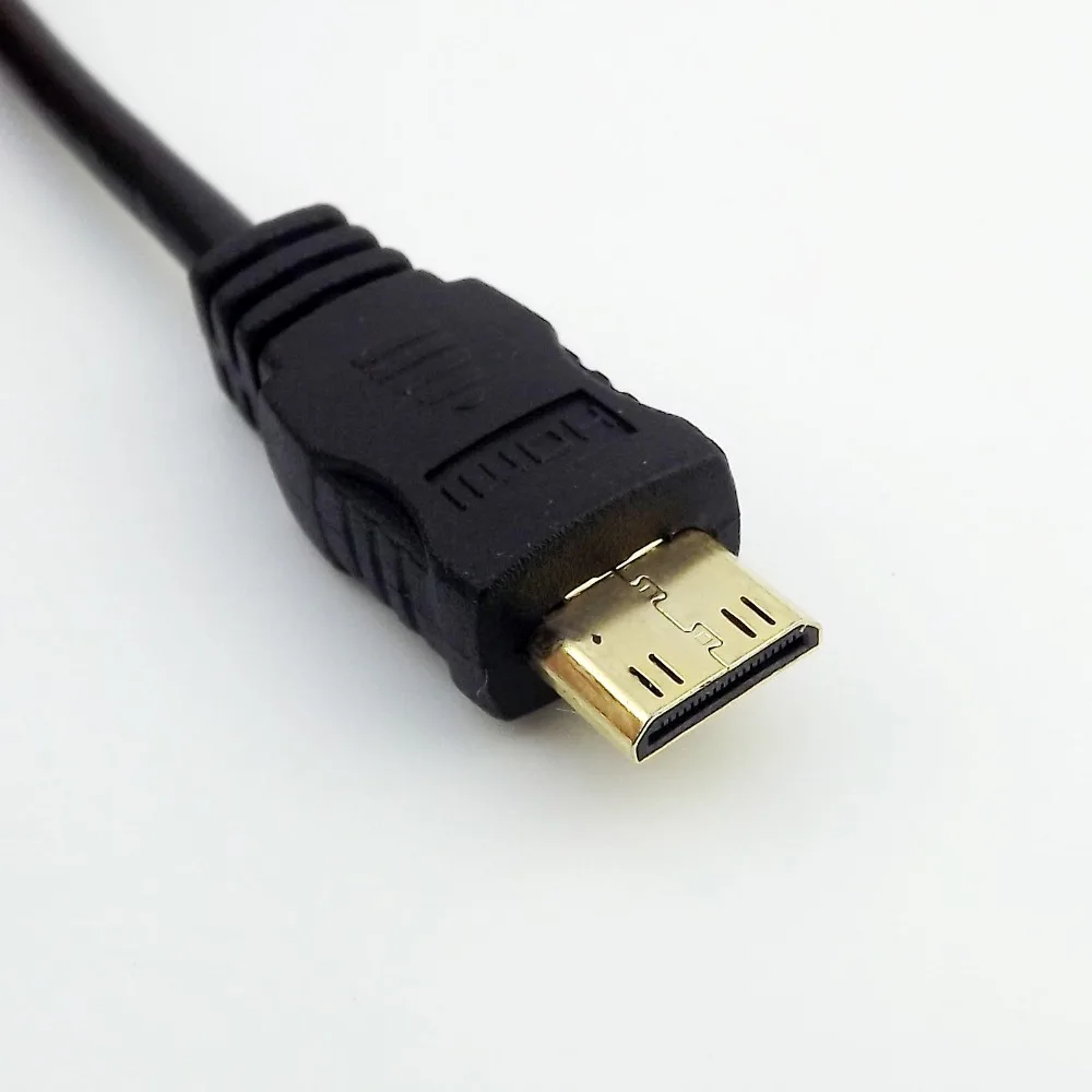 1pc kompatybilny z HDMI 1.4 Mini męski na Micro HDMI kompatybilny typ D męski kabel z przejściówką danych wideo 1080P 1FT