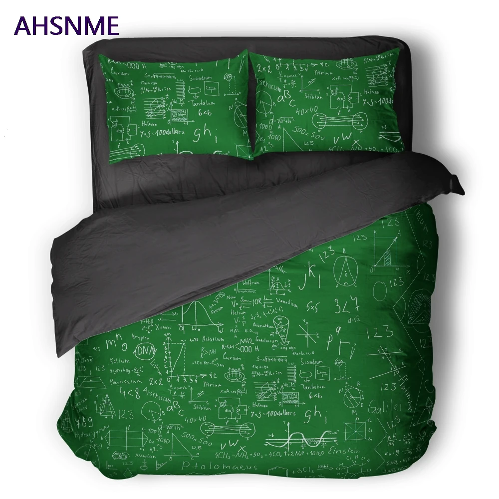 AHSNME School College GEEK Quilt cover Set Mathematical formula Bedding Set Function relationship Customized King Queen Bed Set