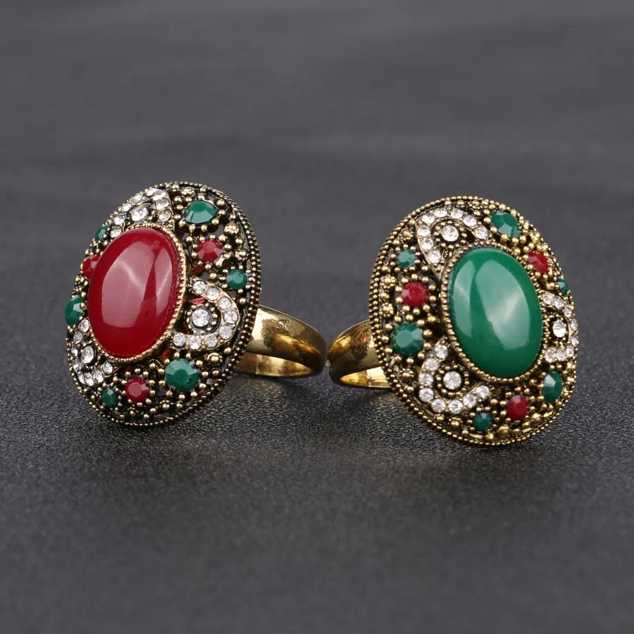 New Design Fashion Rings For Women 2015 Red Round Tibetan Alloy Wedding Rings Free Shipping