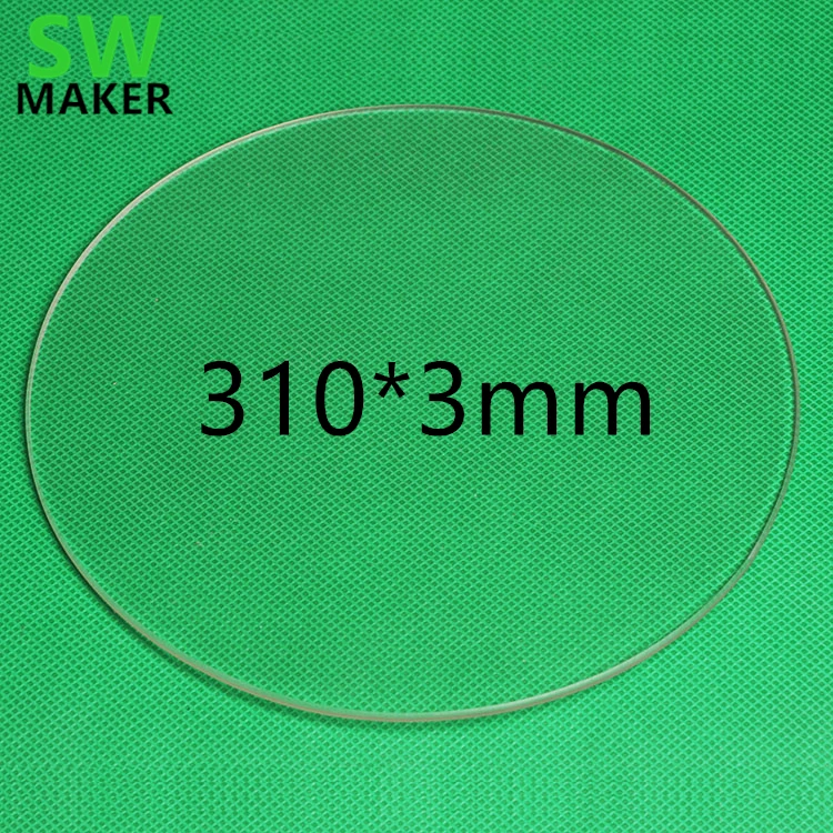 ROSTOCK MAX GLASS BUILD PLATE 310MM Flat Glass Plate for 3D printer Bed