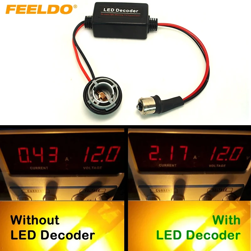 

FEELDO 6Pcs DC12V 1156/BA15s LED Light Warning Canceller Decoder Load Resistor NO-OBD Error NO Hyper Flash Adapter #2267