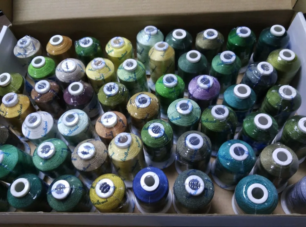 10 different colors machine embroidery thread 1000m/cone suitable for all Brother /Bernina embroidery machines