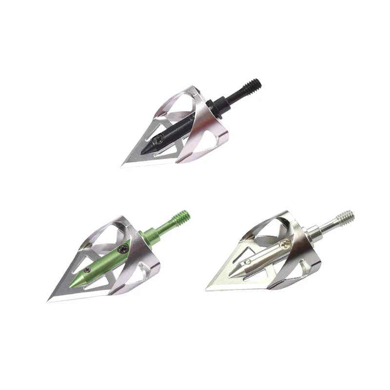 3 Pcs 100 grains Broadhead Arrow Heads Shooting Point Tip for Archery Outdoor Target Hunting Bows